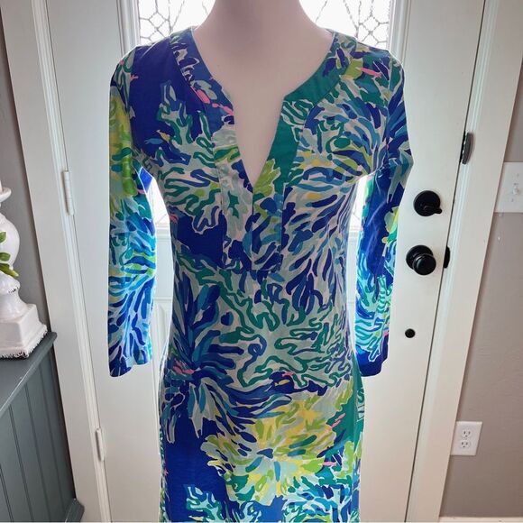 Lilly Pulitzer Riva Dress Brilliant Blue Wade & Sea Size Small Like New - Picture 5 of 13